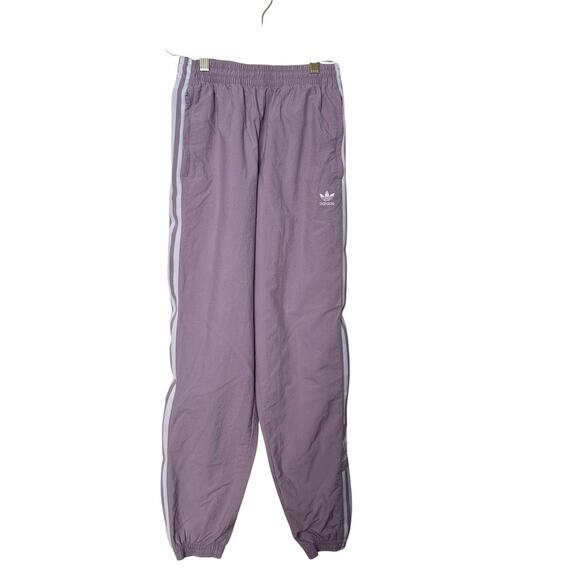 Adidas Nylon Joggers Women S Lilac Lightweight Activewear Streetwear - Picture 1 of 10